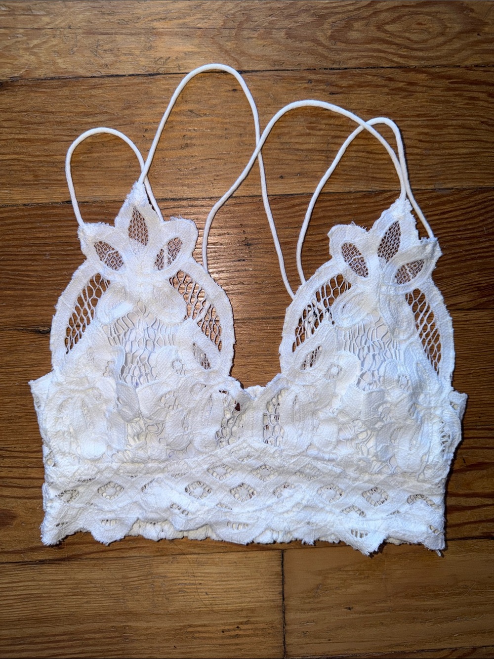 Free People Lace Floral Bralette - White XS